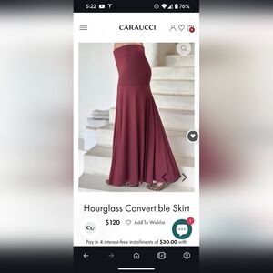 ❤️ NWT Caraucci Hourglass Maxi skirt convertible dress in Wine M-L